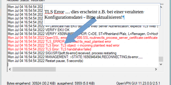 Fehlermeldung TLS Error