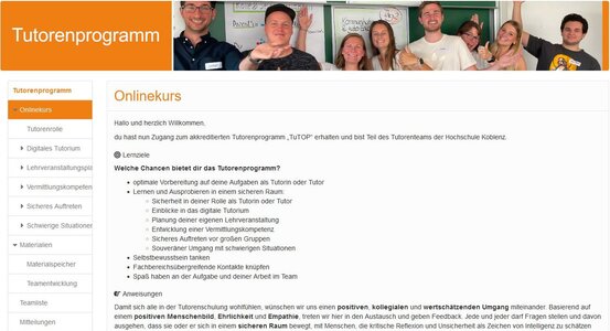 Screenshot Olat-Kurs Tutorenprogramm