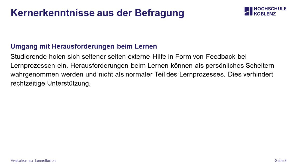 Evaluation Lernreflexion Folie 8