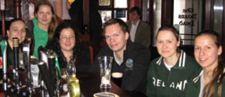 group in a pub