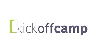 Logo des Kick-off Camp. Die Grafik stellt den Namen als Schriftzug dar.
