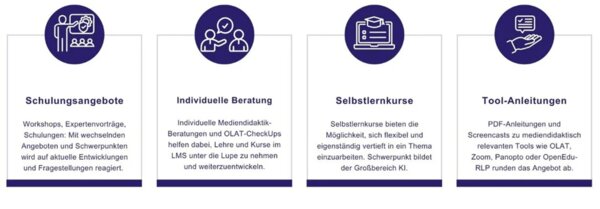 Grafische Darstellung der unterschiedlichen Weiterbildungsbereiche für Lehrende.