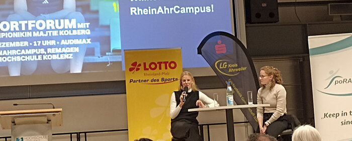 Majtie Kolberg beim Sportforum am Campus Remagen 