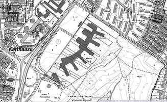 Lageplan RheinMoselCampus mit näherer Umgebung und Straßennamen