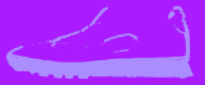 Sportschuh mit violettem Farbfilm