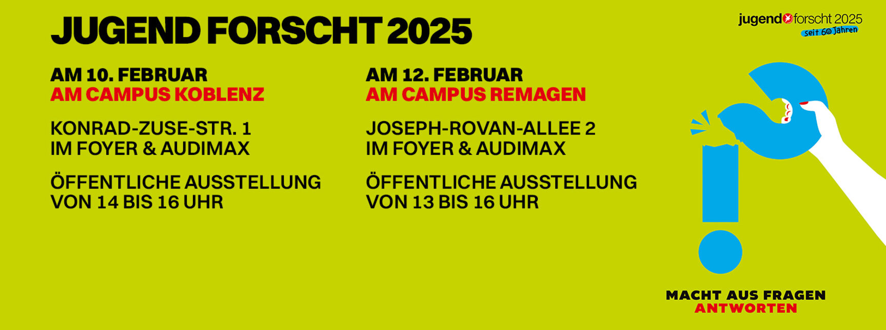 Juged Forscht Webbanner mit Keyvisual 2025