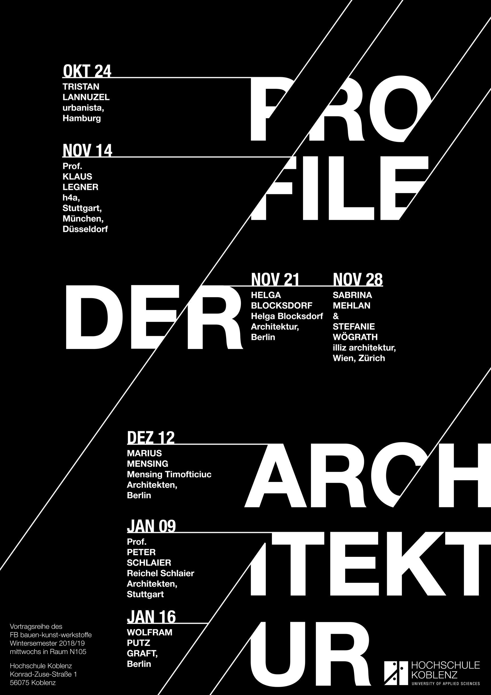 Plakat Profile der Architektur