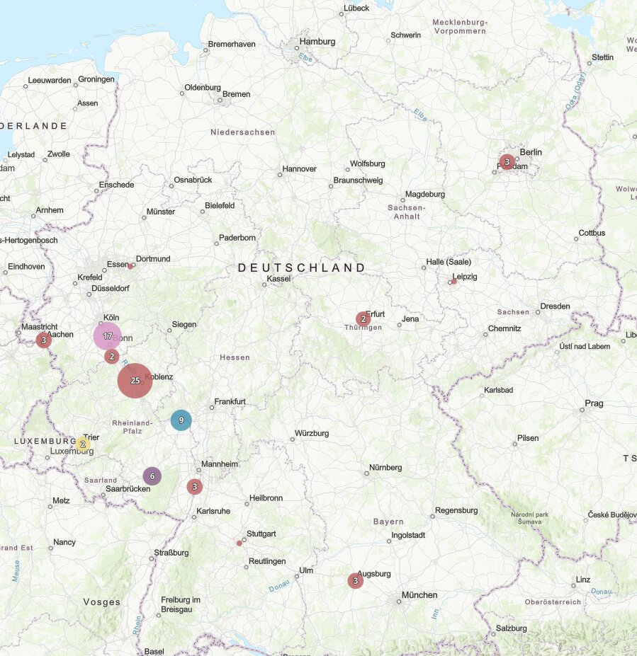 Statische Aufnahme der Virtuellen Landkarte des WfdW