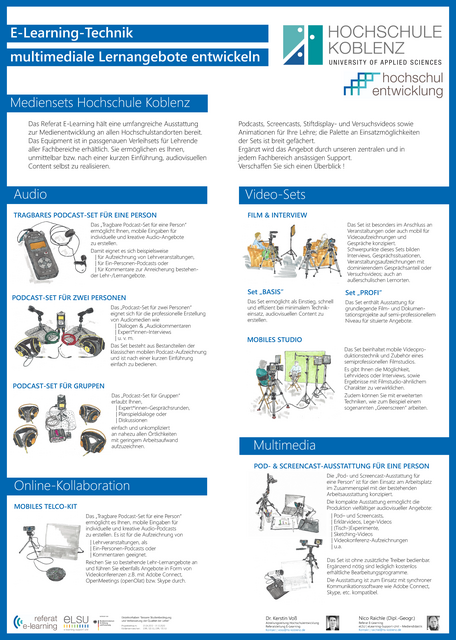 Poster zur E-Learning-Technik der Abteilung Hochschulentwicklung