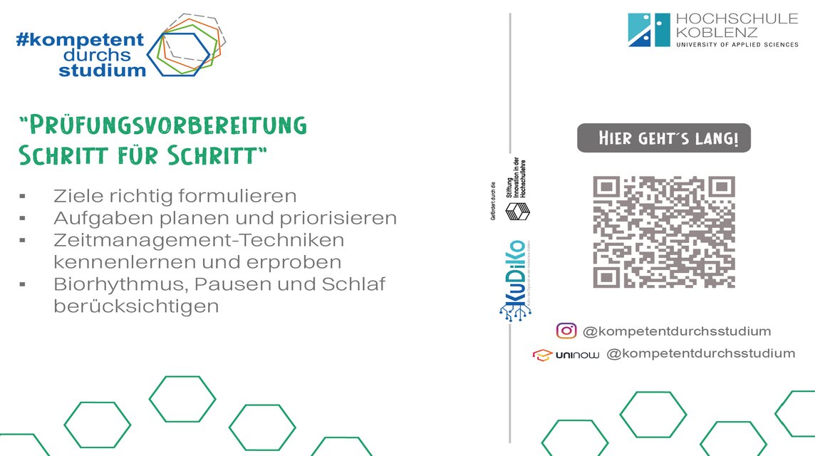 Prüfungsvorbereitung - mit #kompetentinsstudium