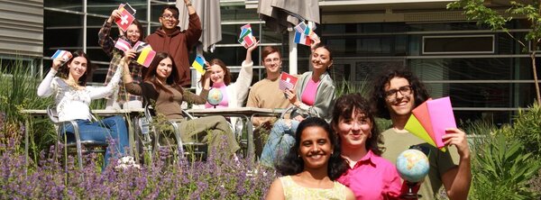 International Students in Recreation Area