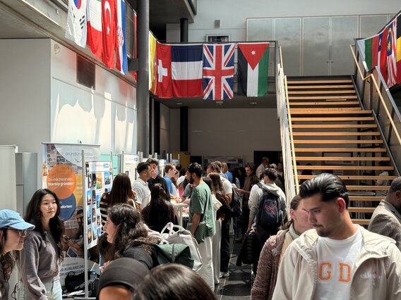 International Day Visitors Viewing the Stalls.