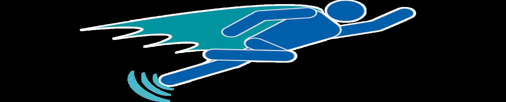 Silhouette einer fliegenden Person mit einem Umhang.