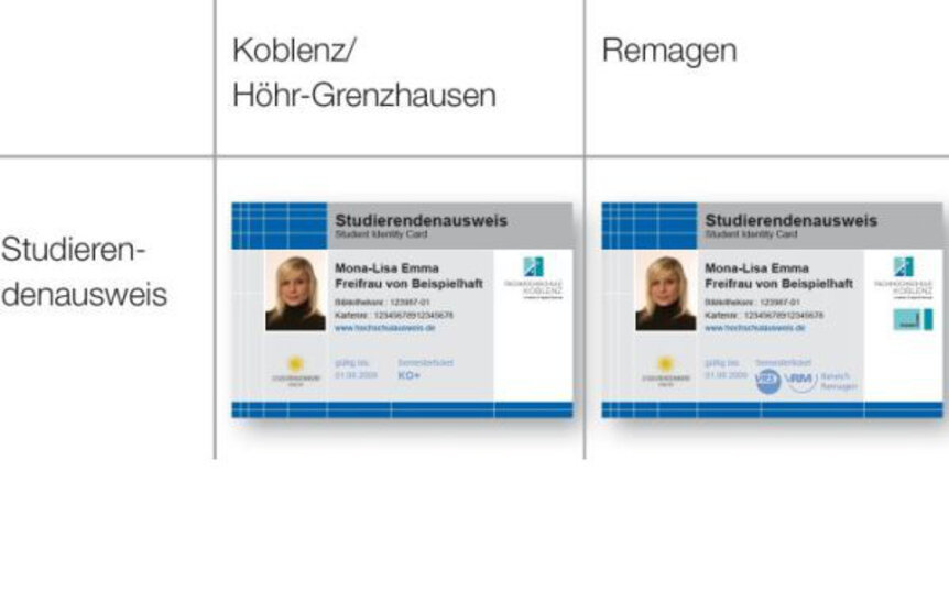 Unterschied Hochschulausweis Koblenz, Höhr-Grenzhausen und Remagen und