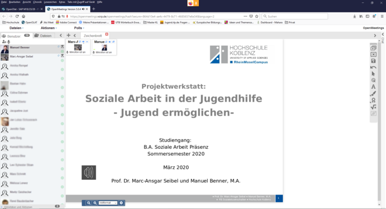 Screenshot Online-Vorlesung