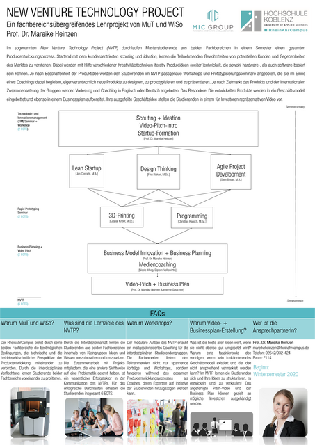 Poster zum Thema "New Venture Technology Project von Prof. Dr. Mareike Heinzen