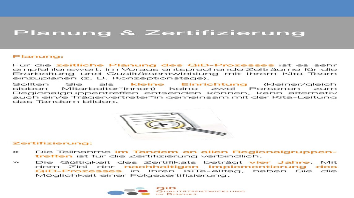 QiD-Flyer - Planung und Zertifizierung