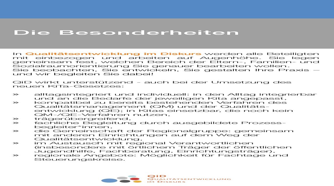 QiD-Flyer - Die Besonderheiten