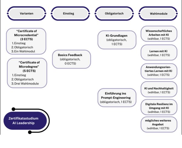Schaubild: Nano Degree/Zertifikatsstudium „AI Literacy“