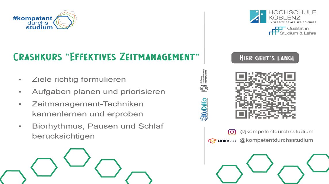 Zeitmanagement - mit #kompetentdurchsstudium