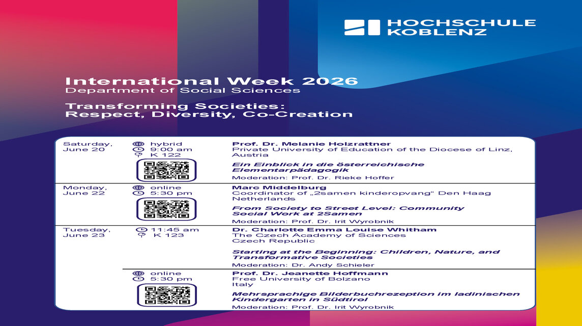 Seite 1 des Programms der Internationalen Woche 2026