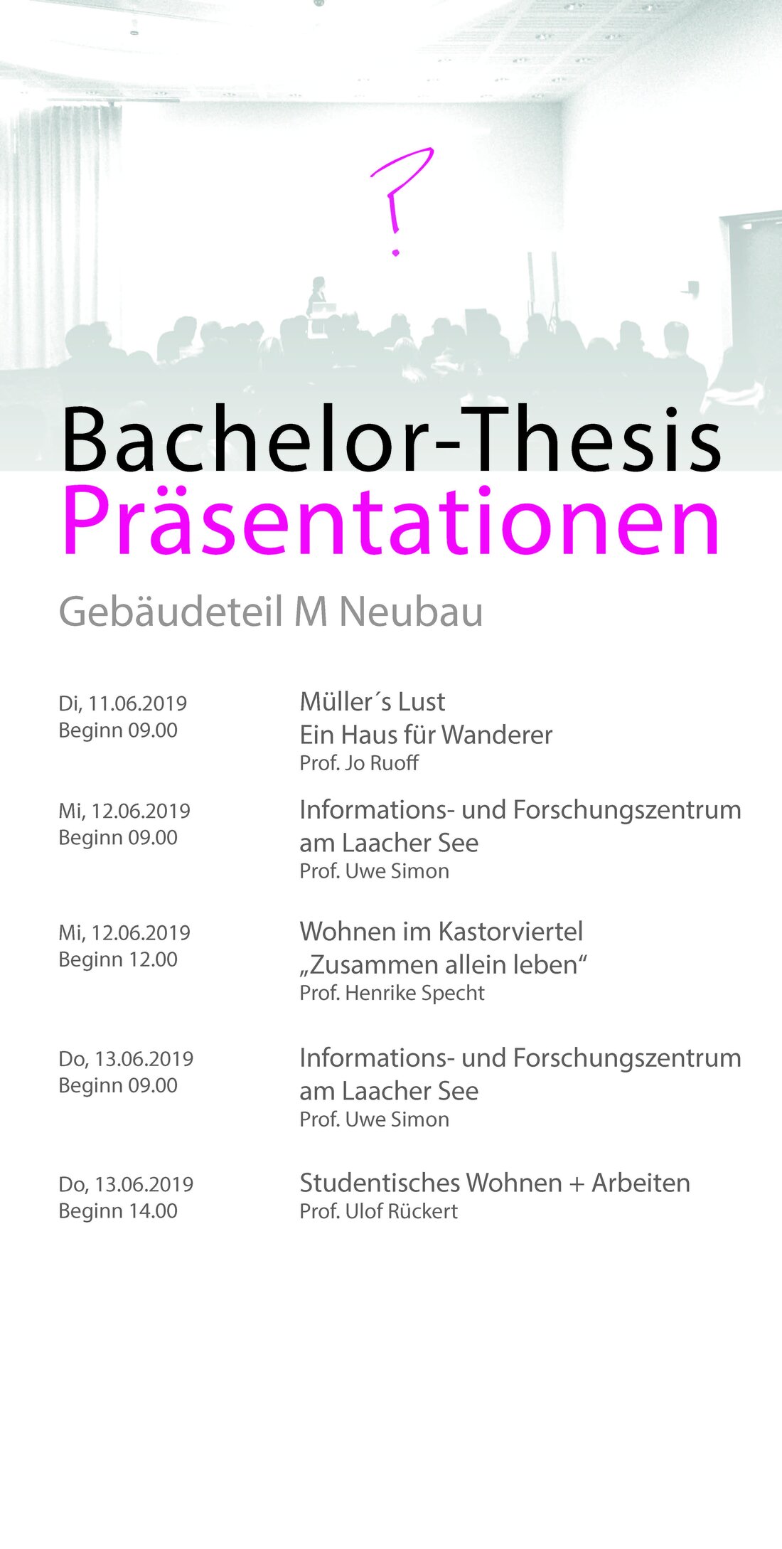 Programm Bachelorthesis Präsentationen