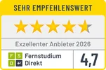 Siegel als Exzellenter Anbieter 2026 mit 4,7 von 5 Sternen für das MBA-Fernstudienprogramm