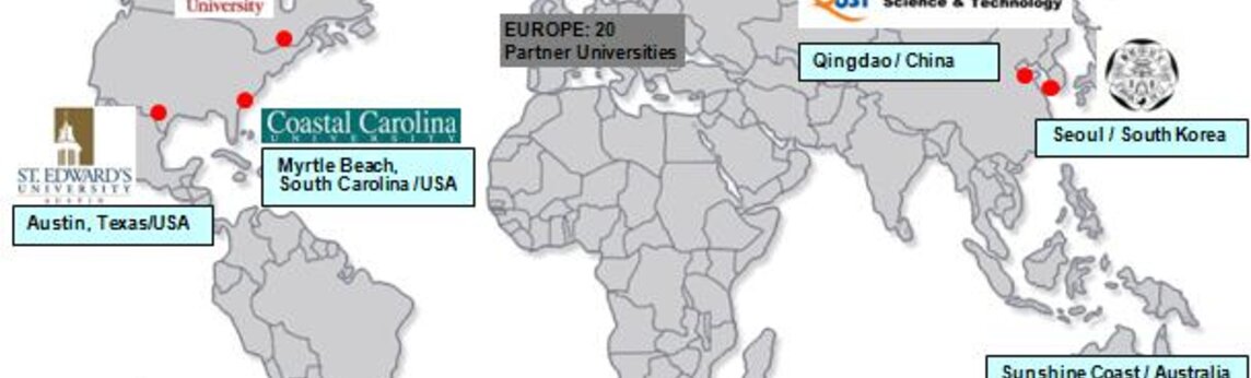 Partner Universities on a world map