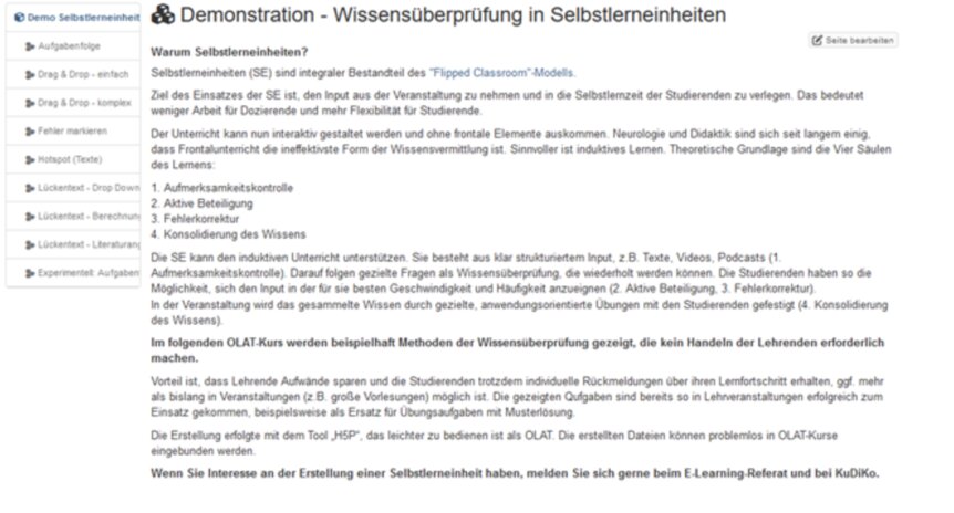 Beispielkurs für digitale Selbstlerneinheiten (OpenOLAT)