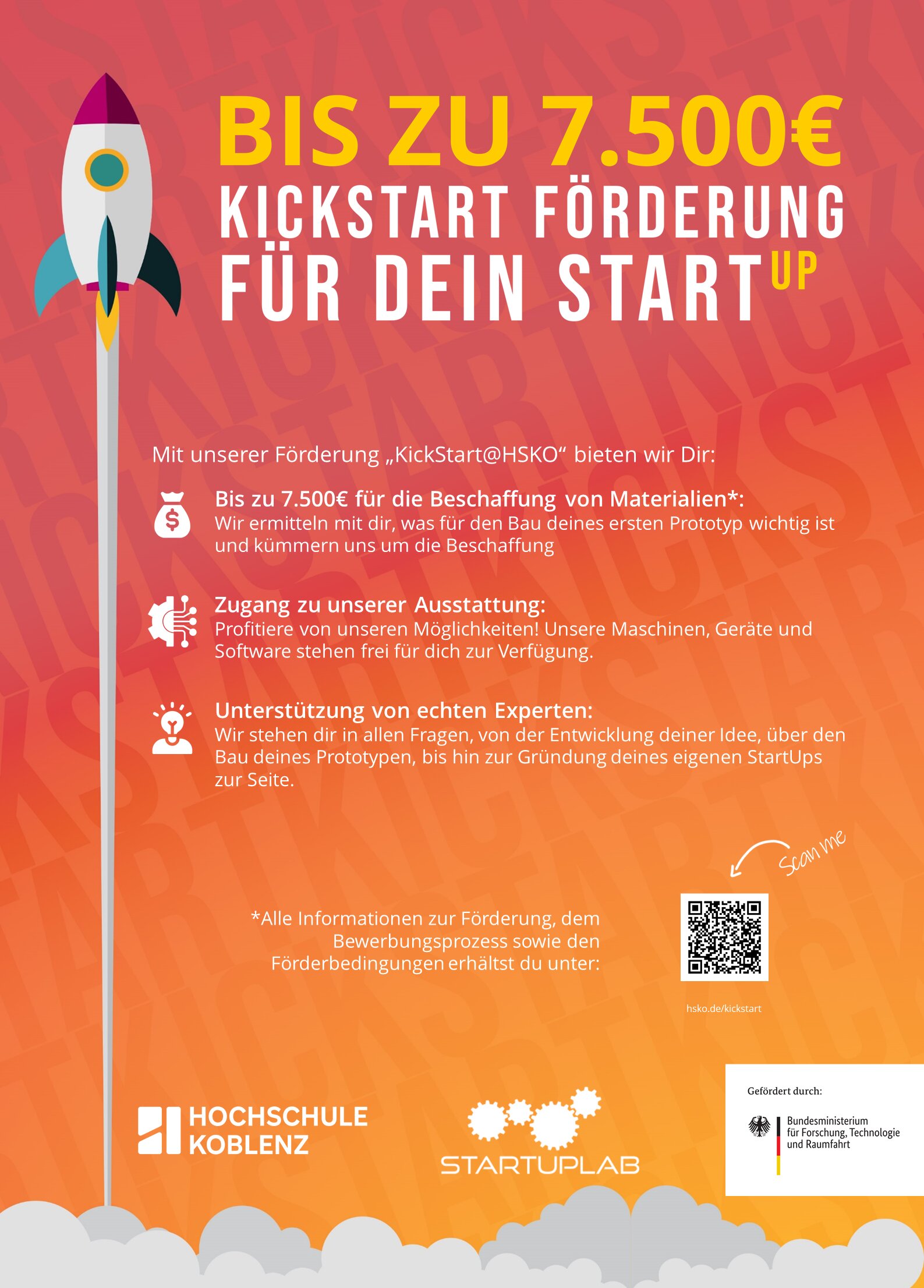 Plakat zur KickStart-Förderung
