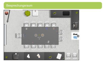Abbildung eines digitalen Besprechungsraums