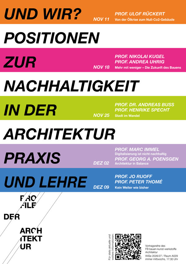 Programm Profile der Architektur WiSe 26/27