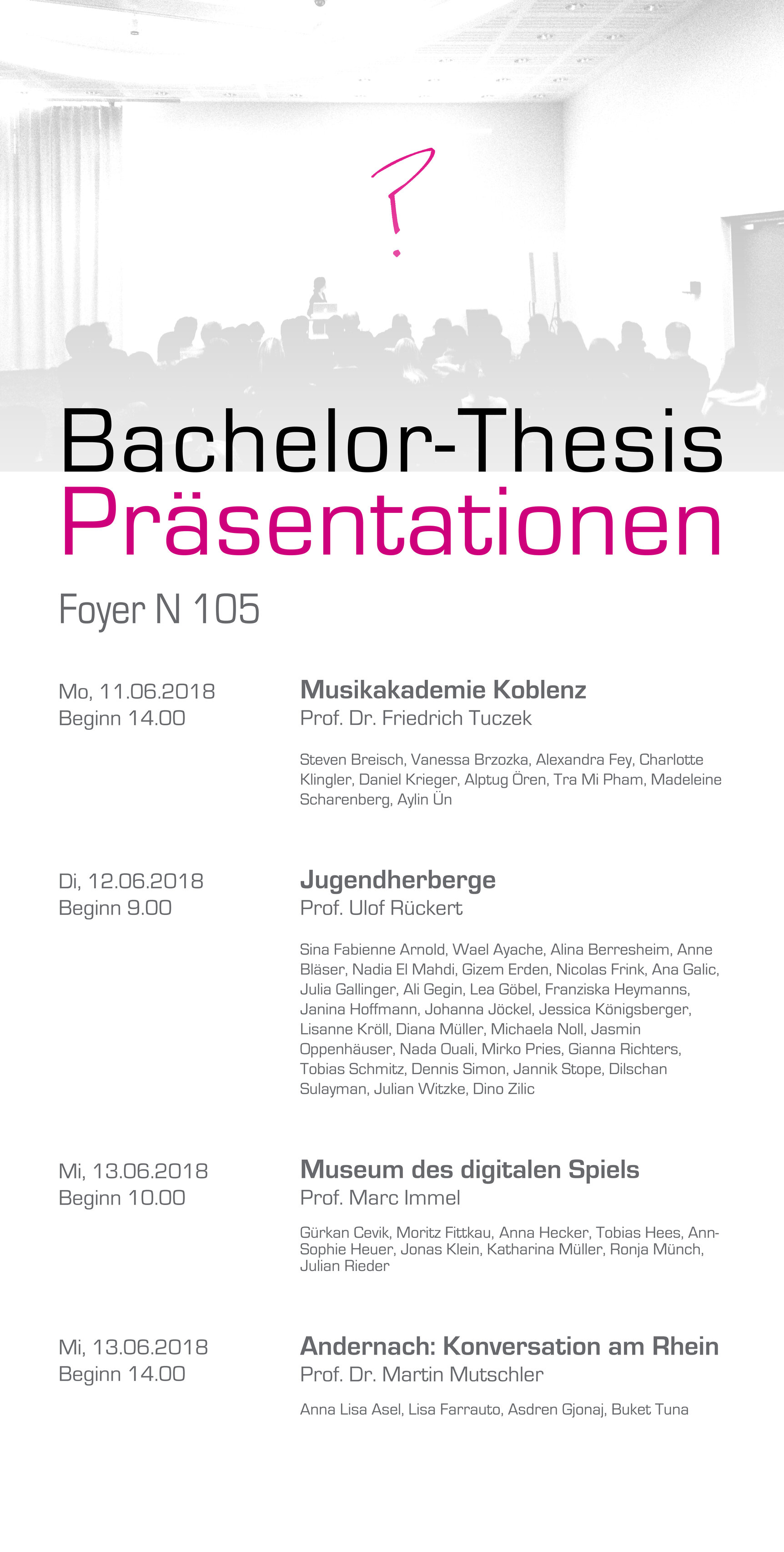 Bachelor Thesis Präsentationen