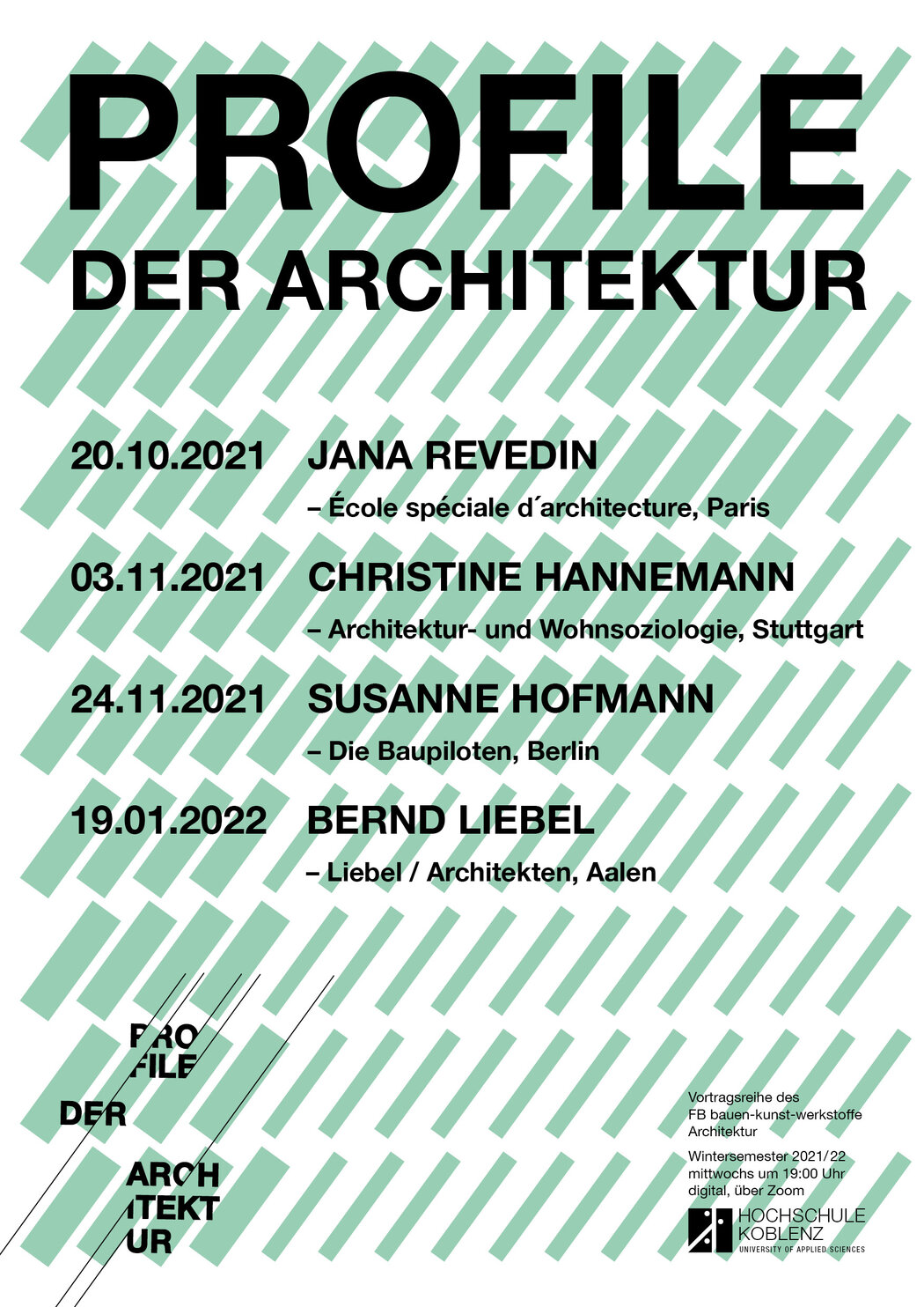 PROFILE DER ARCHITEKTUR Wintersemester 2021/22