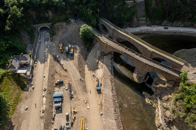 Luftaufnahme Ahrtal nach der Flutkatastrophe